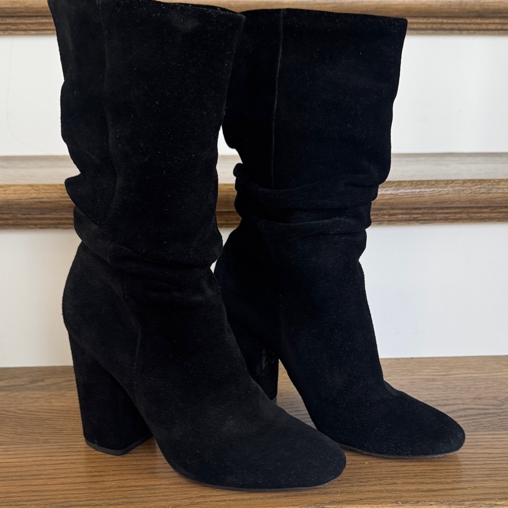 Splendid Black Suede Heeled Boots